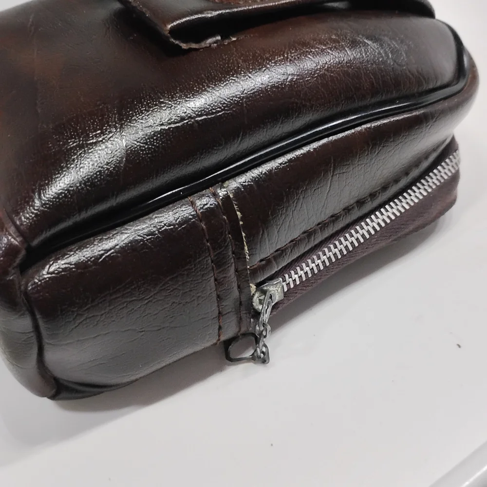 Vtg Wo/Men's Leather Belt Pouch Clip-on Waist Bag Soft 100% Cashmere Inside Nice